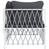NNEVL Garden Corner Sofa with Cushions White Woven Fabric