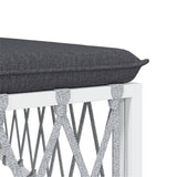 NNEVL Garden Corner Sofa with Cushions White Woven Fabric