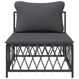 NNEVL Garden Middle Sofa with Cushions Anthracite Woven Fabric