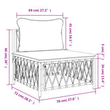 NNEVL Garden Middle Sofa with Cushions Anthracite Woven Fabric