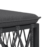 NNEVL Garden Footstool with Cushion Anthracite Woven Fabric
