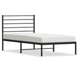 NNEVL Metal Bed Frame with Headboard Black 106x203 cm King Single Size