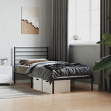 NNEVL Metal Bed Frame with Headboard Black 106x203 cm King Single Size