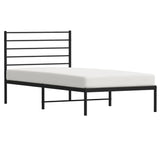 NNEVL Metal Bed Frame with Headboard Black 106x203 cm King Single Size