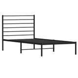 NNEVL Metal Bed Frame with Headboard Black 106x203 cm King Single Size