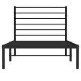 NNEVL Metal Bed Frame with Headboard Black 106x203 cm King Single Size