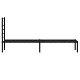 NNEVL Metal Bed Frame with Headboard Black 106x203 cm King Single Size