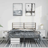NNEVL Metal Bed Frame without Mattress with Footboard Black 150x200 cm