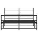 NNEVL Metal Bed Frame without Mattress with Footboard Black 150x200 cm