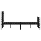 NNEVL Metal Bed Frame without Mattress with Footboard Black 150x200 cm