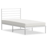 NNEVL Metal Bed Frame with Headboard White 106x203 cm King Single Size