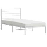 NNEVL Metal Bed Frame with Headboard White 106x203 cm King Single Size