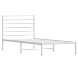 NNEVL Metal Bed Frame with Headboard White 106x203 cm King Single Size