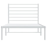 NNEVL Metal Bed Frame with Headboard White 106x203 cm King Single Size