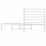 NNEVL Metal Bed Frame with Headboard White 106x203 cm King Single Size