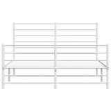 NNEVL Metal Bed Frame without Mattress with Footboard White 150x200 cm