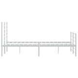 NNEVL Metal Bed Frame without Mattress with Footboard White 150x200 cm