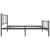 NNEVL Metal Bed Frame without Mattress with Footboard Black 107x203 cm King Single