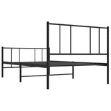 NNEVL Metal Bed Frame without Mattress with Footboard Black 107x203 cm King Single