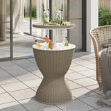 NNEVL 3-in-1 Ice Cooler Table Light Brown Polypropylene