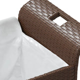 NNEVL Garden Bench with Cushion Brown 116x46x57 cm Poly Rattan