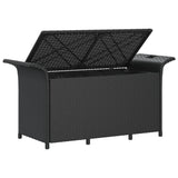 NNEVL Garden Bench with Cushion Black 116x46x57 cm Poly Rattan