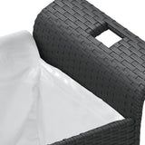 NNEVL Garden Bench with Cushion Black 116x46x57 cm Poly Rattan
