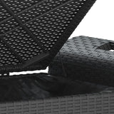 NNEVL Garden Bench with Cushion Black 116x46x57 cm Poly Rattan