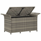 NNEVL Garden Bench with Cushion Grey 116x46x57 cm Poly Rattan