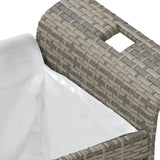 NNEVL Garden Bench with Cushion Grey 116x46x57 cm Poly Rattan