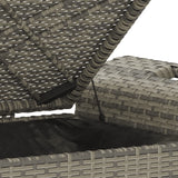 NNEVL Garden Bench with Cushion Grey 116x46x57 cm Poly Rattan