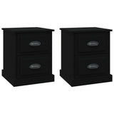 NNEVL Bedside Cabinets 2 pcs Black 39x39x47.5 cm Engineered Wood