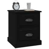 NNEVL Bedside Cabinets 2 pcs Black 39x39x47.5 cm Engineered Wood