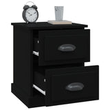 NNEVL Bedside Cabinets 2 pcs Black 39x39x47.5 cm Engineered Wood
