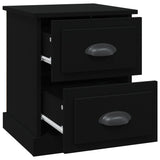 NNEVL Bedside Cabinets 2 pcs Black 39x39x47.5 cm Engineered Wood