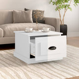 NNEVL Coffee Table High Gloss White 50x50x35 cm Engineered Wood