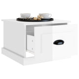 NNEVL Coffee Table High Gloss White 50x50x35 cm Engineered Wood
