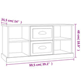 NNEVL TV Cabinet High Gloss White 99.5x35.5x48 cm Engineered Wood