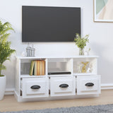 NNEVL TV Cabinet High Gloss White 100x35x50 cm Engineered Wood