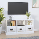 NNEVL TV Cabinet High Gloss White 100x35x50 cm Engineered Wood