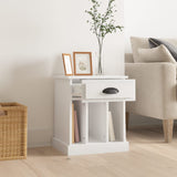 NNEVL Bedside Cabinet High Gloss White 43x36x50 cm