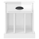 NNEVL Bedside Cabinet High Gloss White 43x36x50 cm