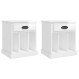 NNEVL Bedside Cabinets 2 pcs High Gloss White 43x36x50 cm