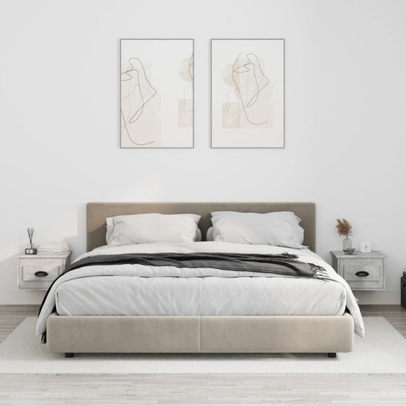 NNEVL Wall-mounted Bedside Cabinets 2 pcs Concrete Grey 41.5x36x28cm