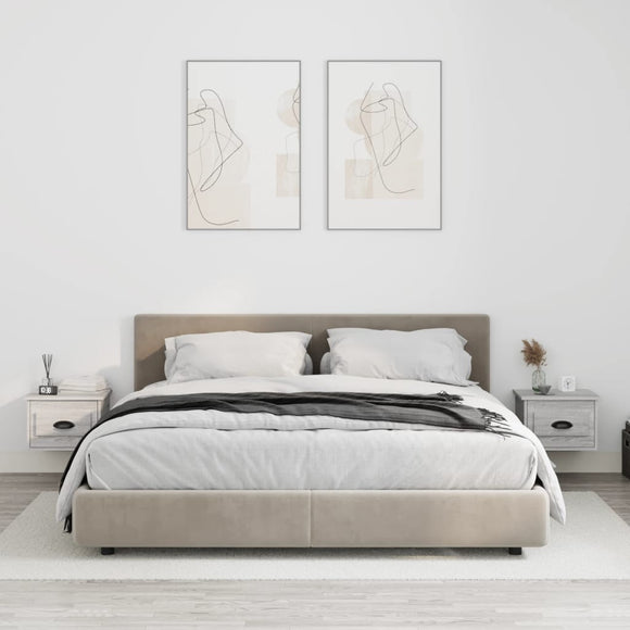NNEVL Wall-mounted Bedside Cabinets 2 pcs Grey Sonoma 41.5x36x28cm