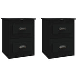 NNEVL Wall-mounted Bedside Cabinets 2 pcs Black 41.5x36x53cm