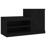 NNEVL Shoe Cabinet Black 100x42x60 cm Engineered Wood
