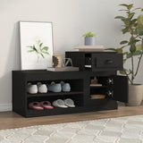 NNEVL Shoe Cabinet Black 100x42x60 cm Engineered Wood