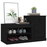 NNEVL Shoe Cabinet Black 100x42x60 cm Engineered Wood