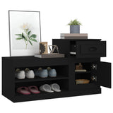NNEVL Shoe Cabinet Black 100x42x60 cm Engineered Wood